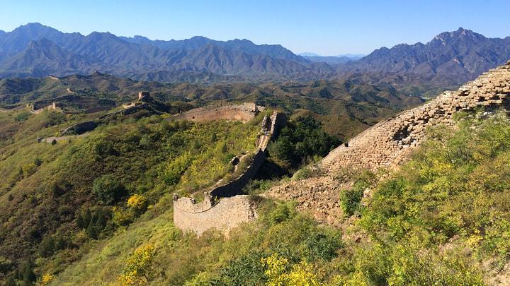 Looking down the Great Wall from 24-Eyes Tower