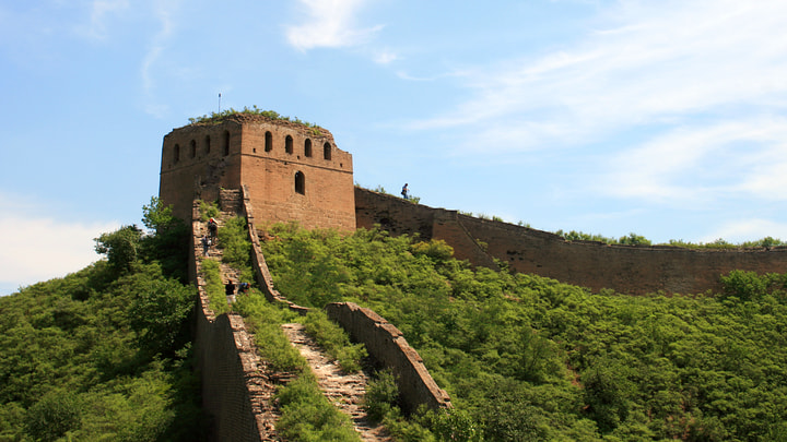 A large tower on the top section of the Gubeikou Great Wall